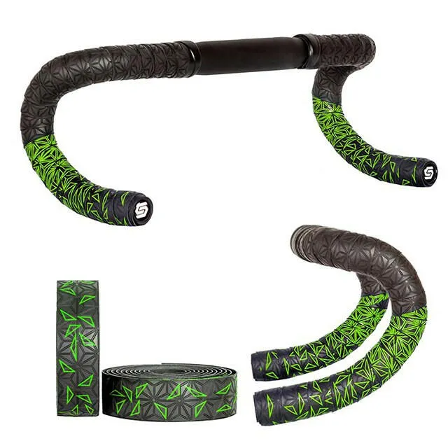 1 pair  New Road Bicycle Double-Color Chrysanthemum Pattern Bar Tape EVA/PU oft Anti-Vibration Wrap Tape Durable Bartape 2150mm