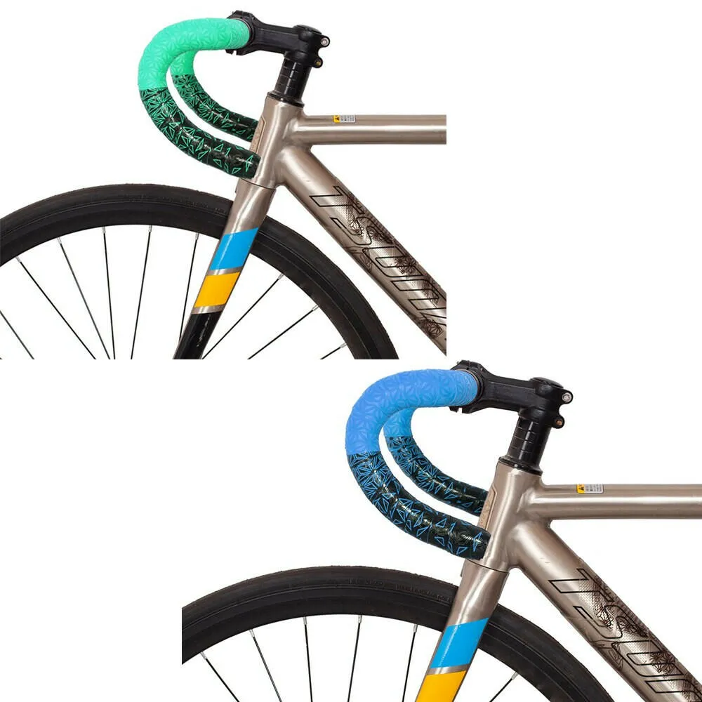 1 pair  New Road Bicycle Double-Color Chrysanthemum Pattern Bar Tape EVA/PU oft Anti-Vibration Wrap Tape Durable Bartape 2150mm