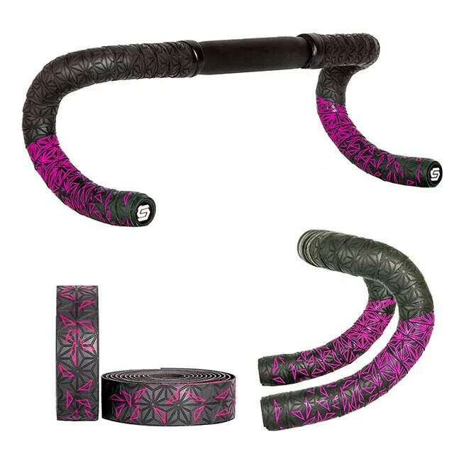 1 pair  New Road Bicycle Double-Color Chrysanthemum Pattern Bar Tape EVA/PU oft Anti-Vibration Wrap Tape Durable Bartape 2150mm