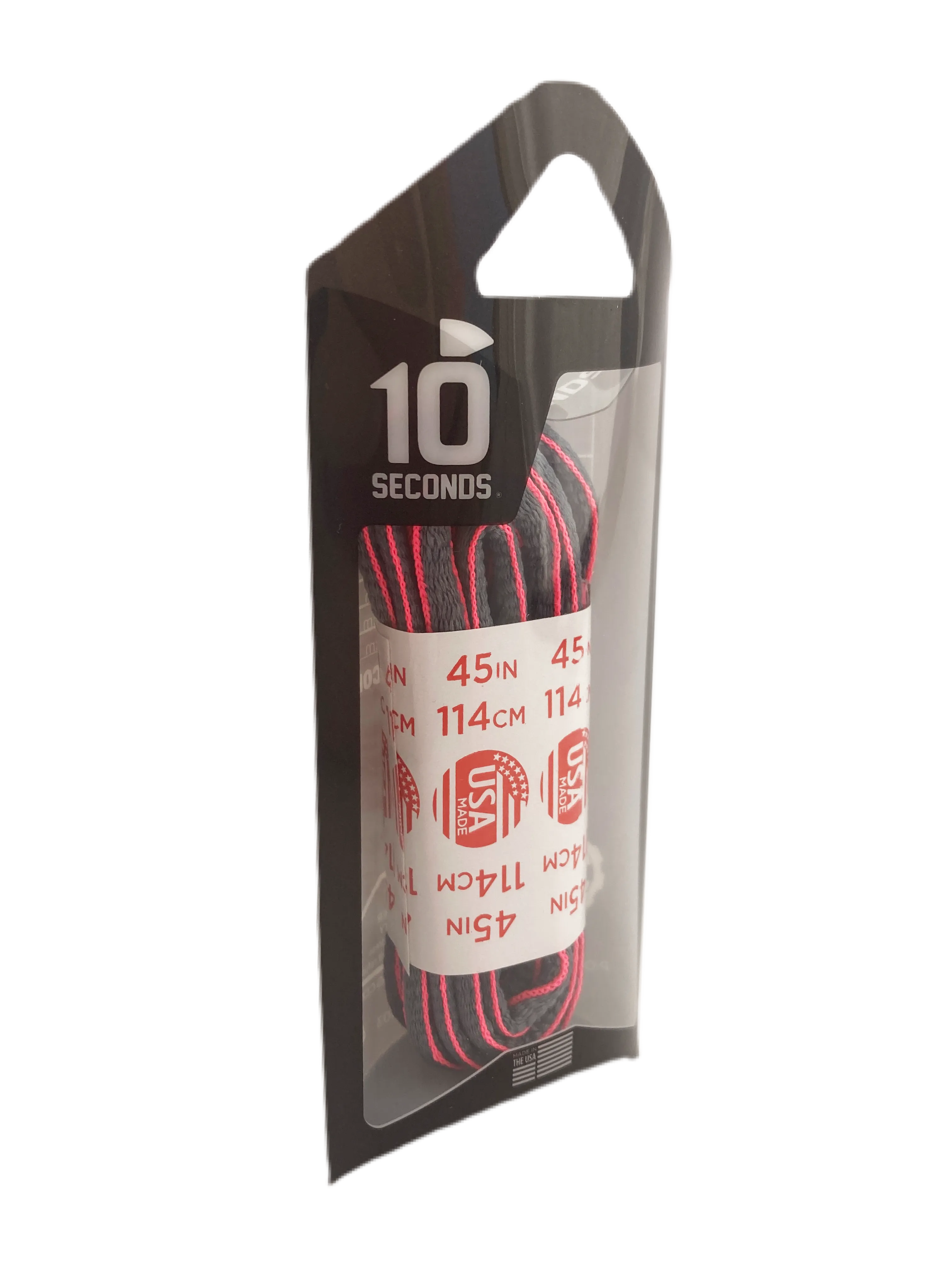 10 Seconds ® Athletic Oval Laces | Grey/Neon Pink Piping