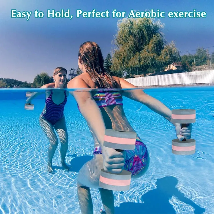 1pair Water Floating Dumbbell EVA Foam Swimming Pool Exercise Adjustable Dumbbell(Gray Red)