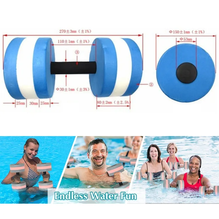 1pair Water Floating Dumbbell EVA Foam Swimming Pool Exercise Adjustable Dumbbell(Gray Red)