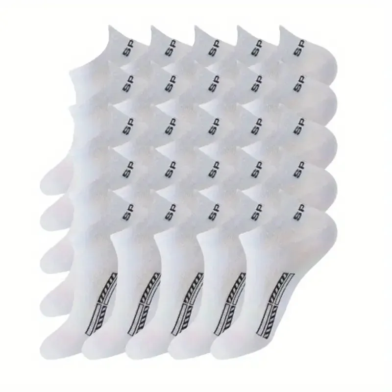 25 pairs of socks Men's hosiery ear lift waist waist boat socks Running fitness sports socks