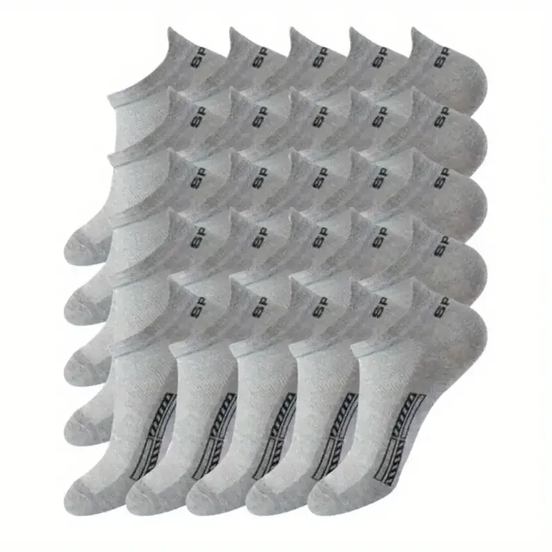 25 pairs of socks Men's hosiery ear lift waist waist boat socks Running fitness sports socks