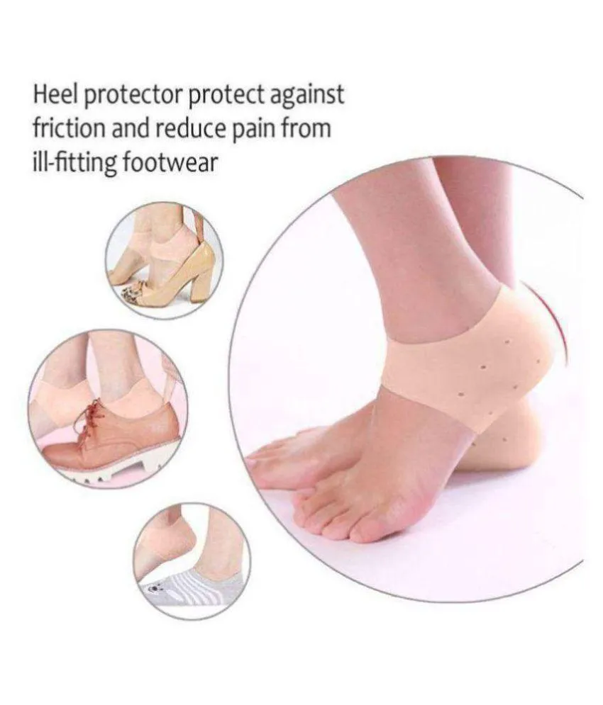 2pcs Silicon Gel Heel Pad Socks for Heel Repair Free Size
