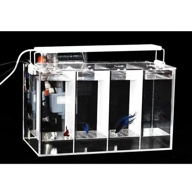 Aquatic Oasis: 10-Gallon Plastic Fish Tank with Integrated Heater and Water Exchange System