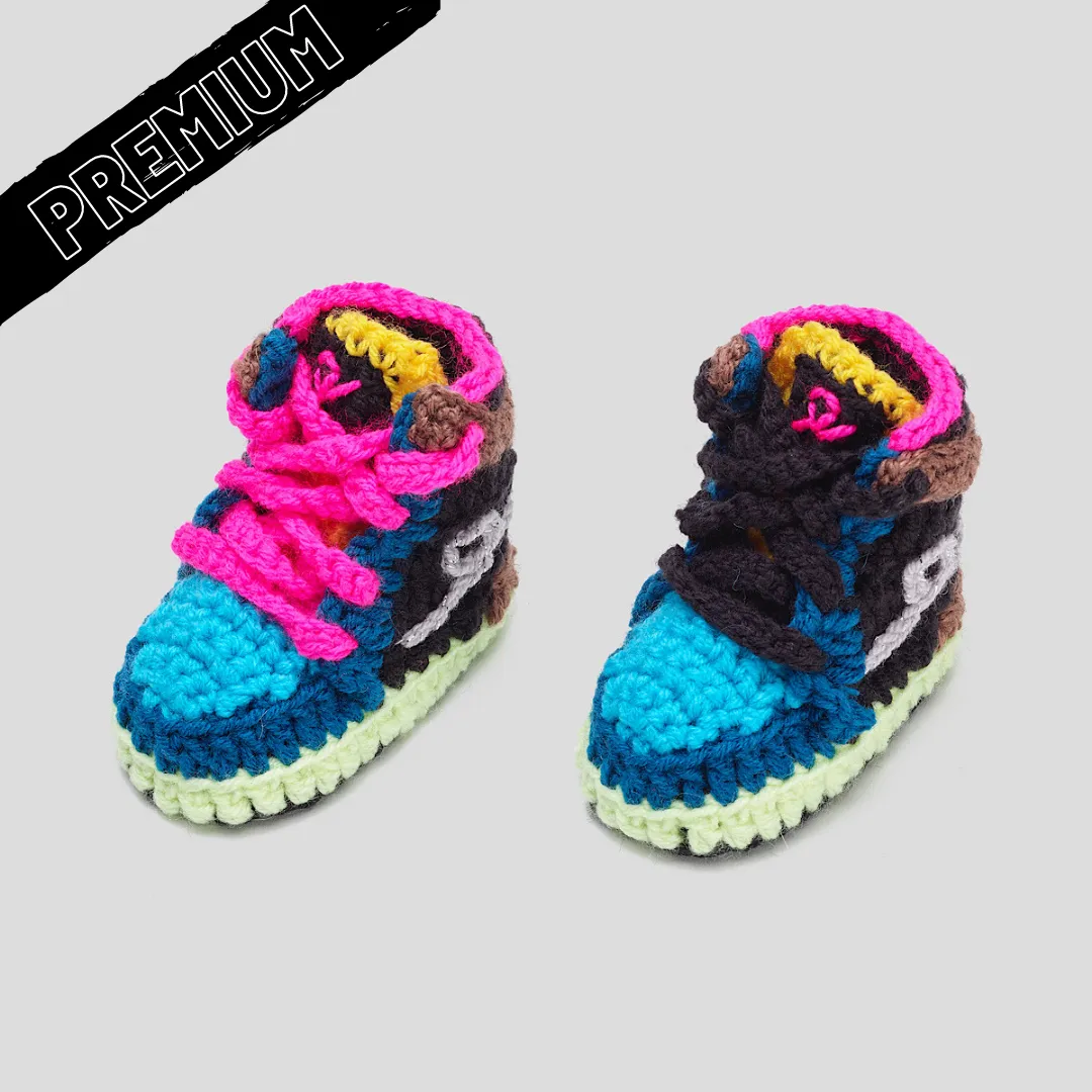 Baby Crochet IB-1 Tokyo (Includes 2 pair of laces, soft felt non-slip bottom & Shoe Box)