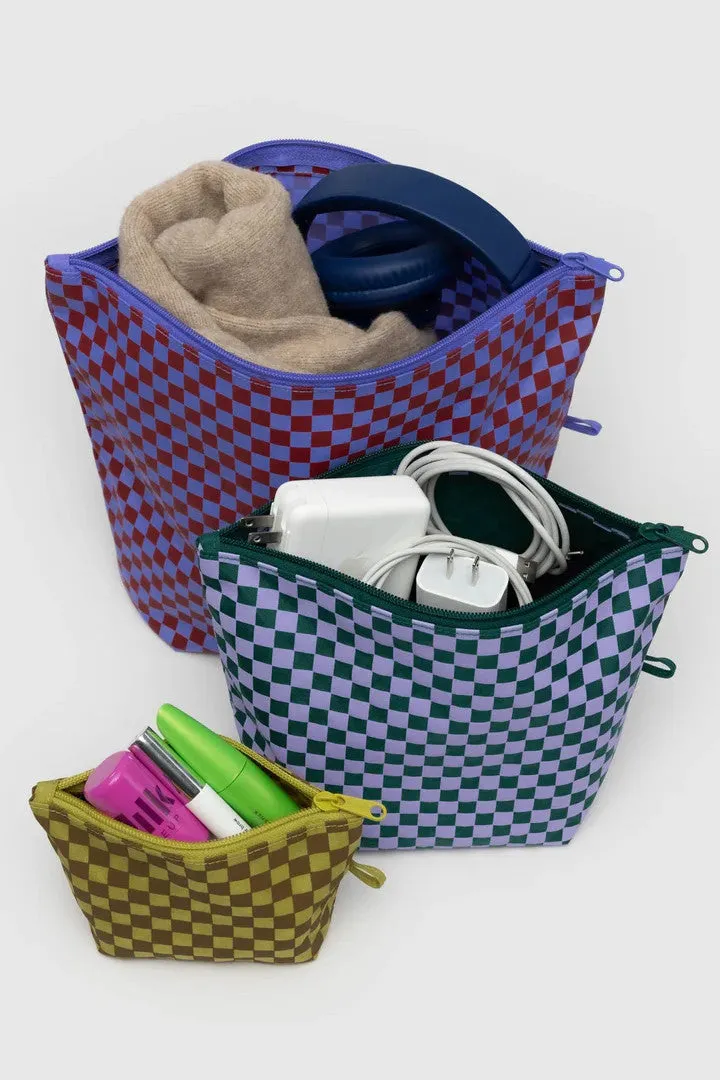 Baggu - Go Pouch Set, Jewel Checks