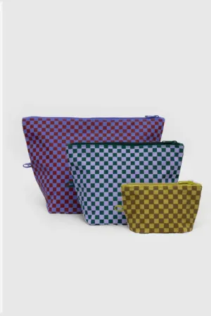 Baggu - Go Pouch Set, Jewel Checks