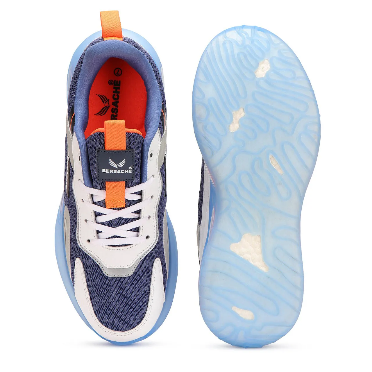 Bersache Lightweight Sports Running Shoes For Men Blue-9052
