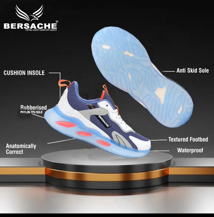 Bersache Lightweight Sports Running Shoes For Men Blue-9052