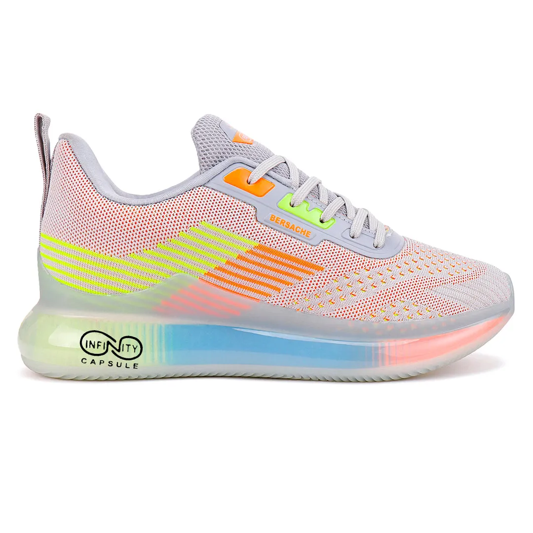 Bersache Lightweight Sports Running Shoes For Men Grey-9027