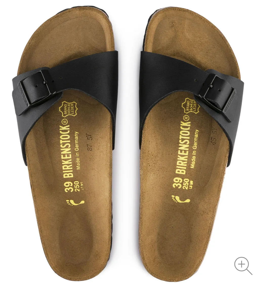 Birkenstock Madrid Black Birko-Flor Made In Germany