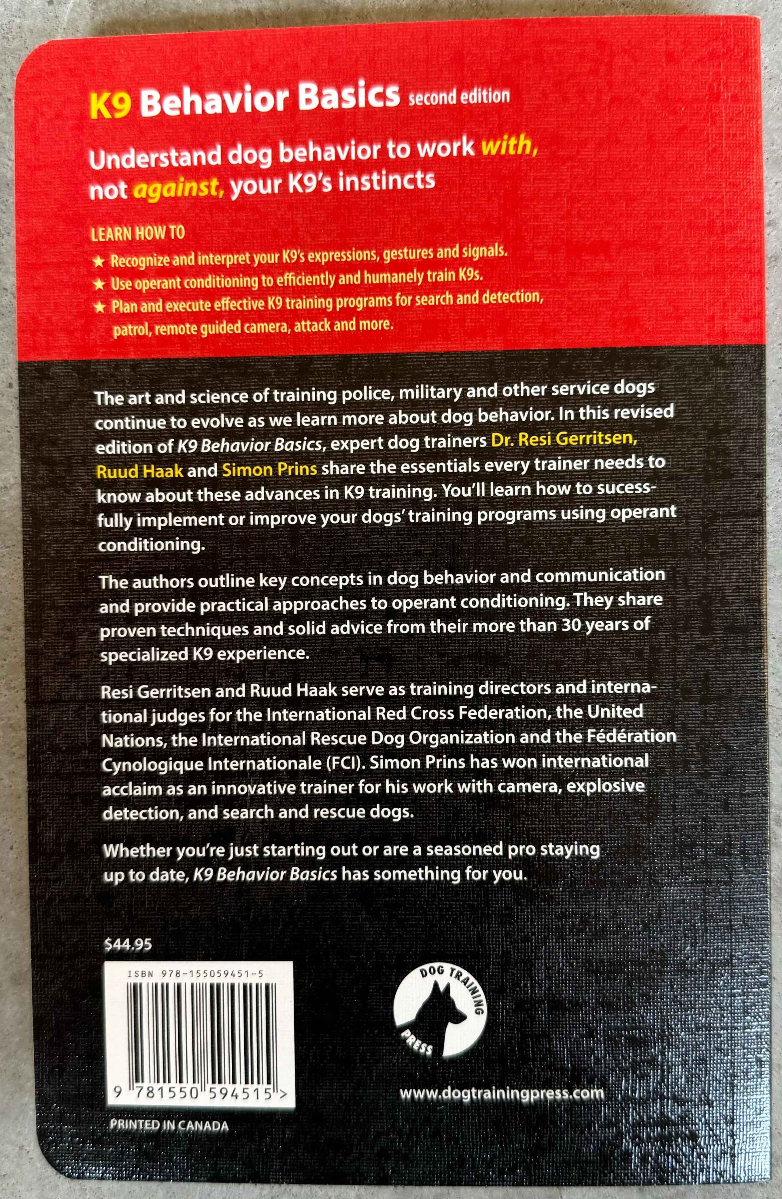Book K9 Behavior Basics