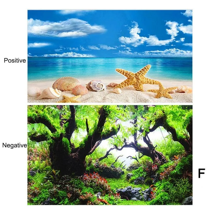 Captivating 3D Underwater Scene Aquarium Sticker Poster for Stunning Tank Makeover