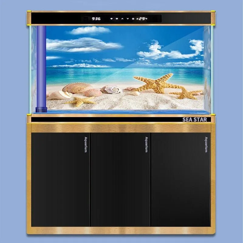 Captivating 3D Underwater Scene Aquarium Sticker Poster for Stunning Tank Makeover