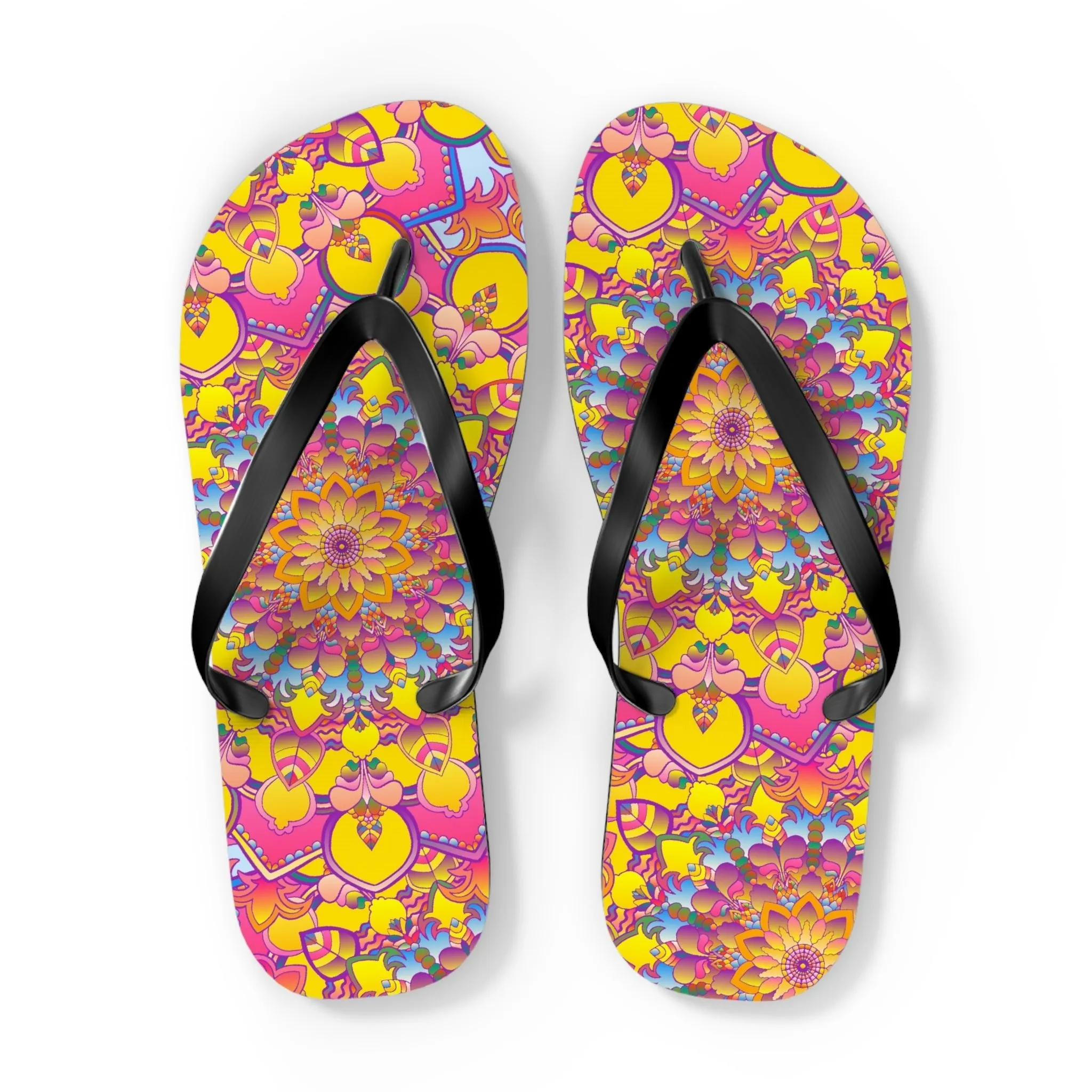 Colorful Mandala Flip Flops - Stylish Footwear