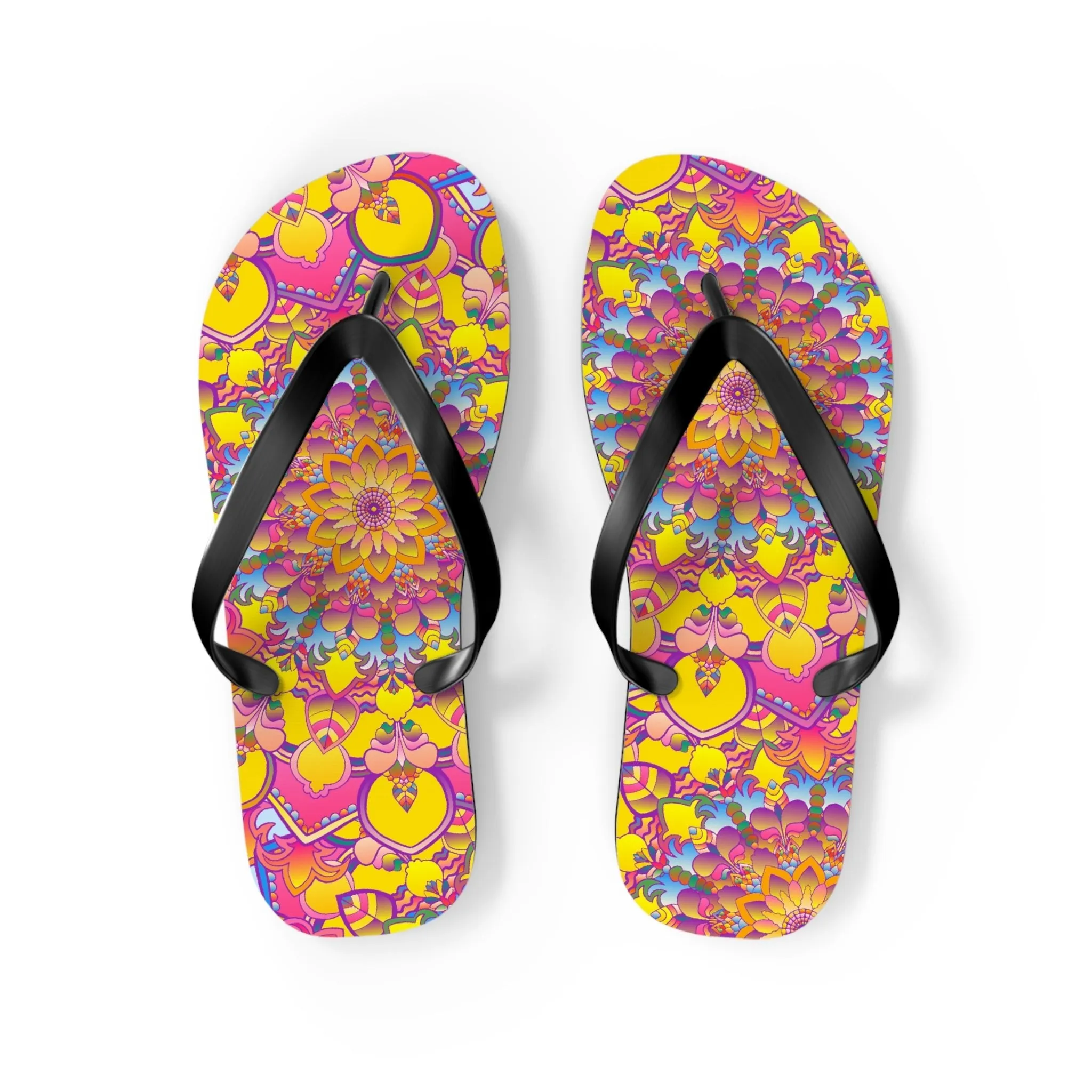 Colorful Mandala Flip Flops - Stylish Footwear