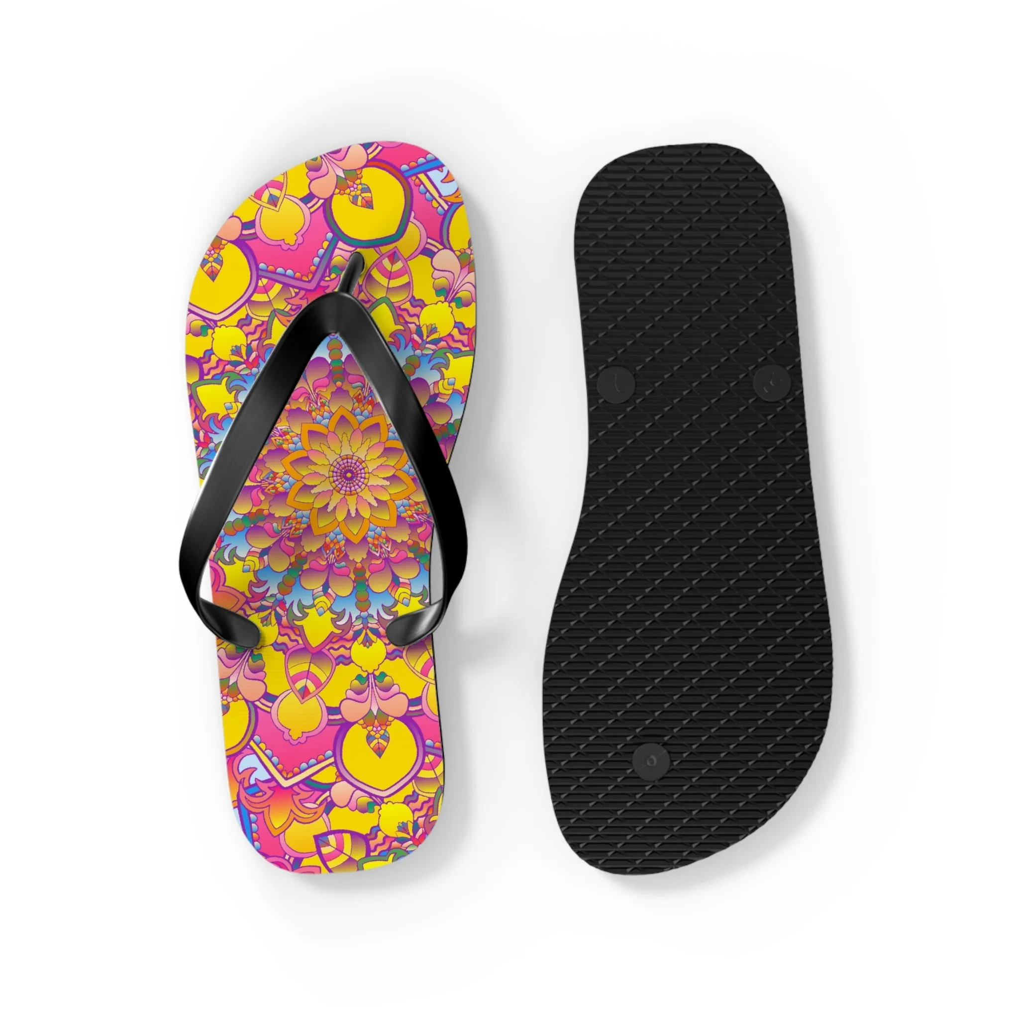 Colorful Mandala Flip Flops - Stylish Footwear