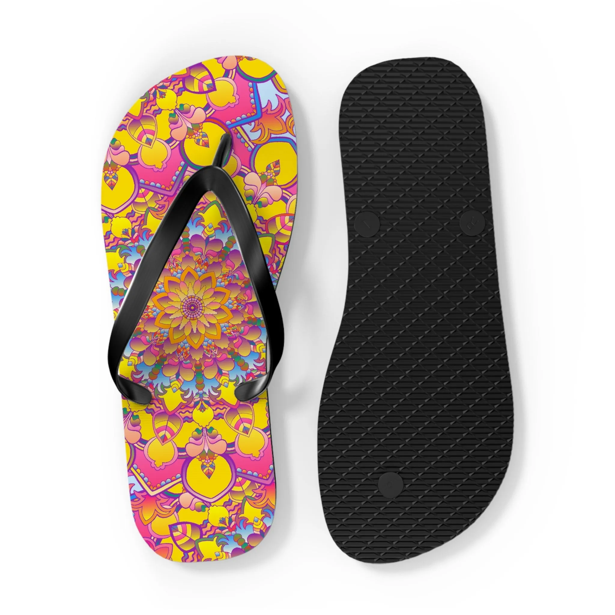 Colorful Mandala Flip Flops - Stylish Footwear