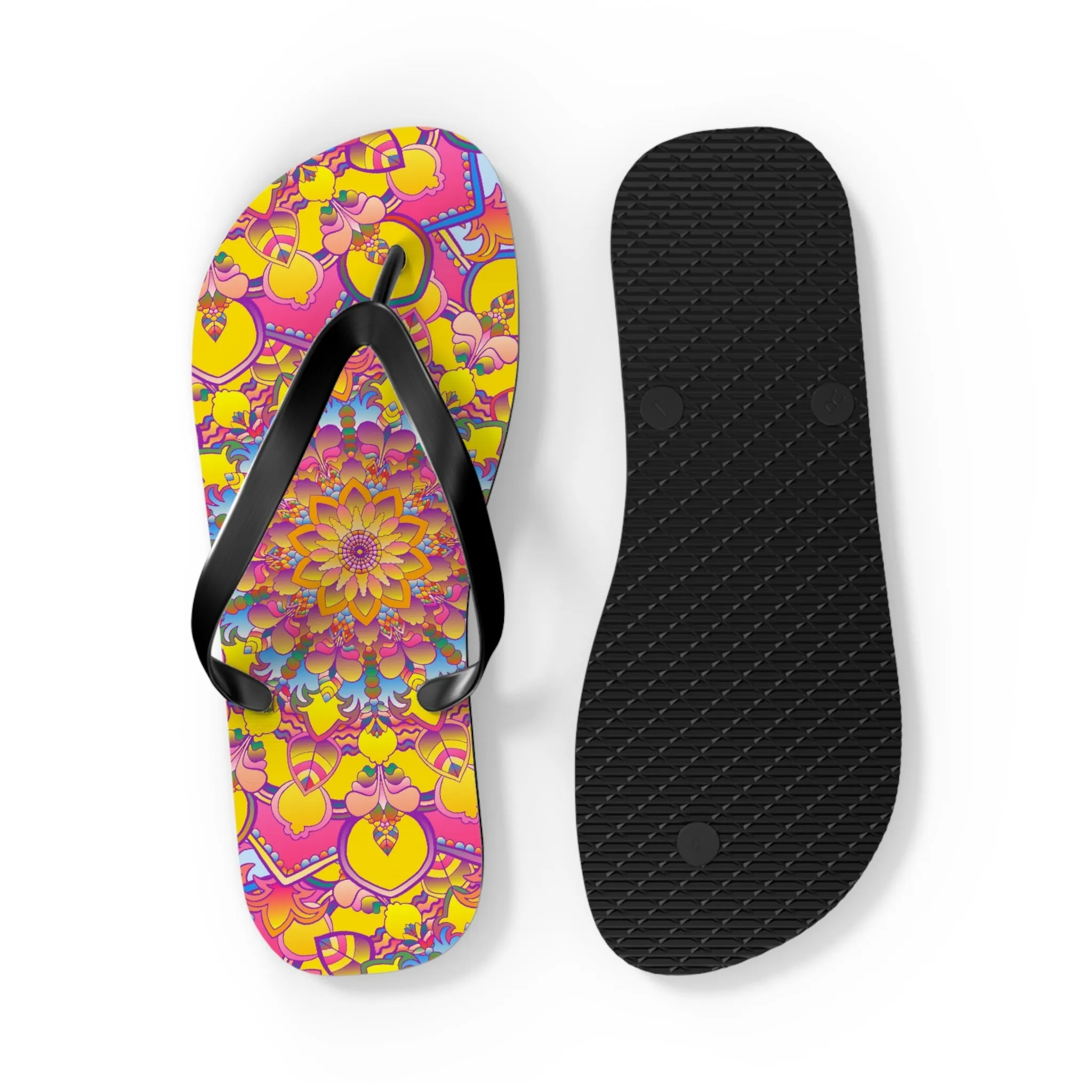 Colorful Mandala Flip Flops - Stylish Footwear