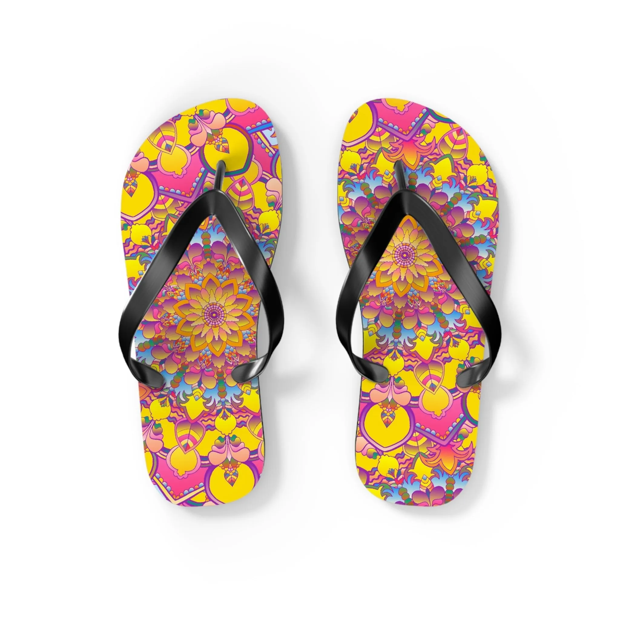 Colorful Mandala Flip Flops - Stylish Footwear