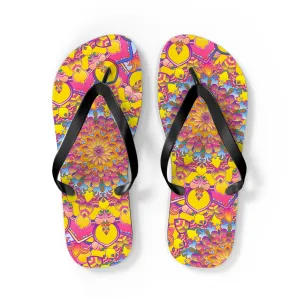 Colorful Mandala Flip Flops - Stylish Footwear