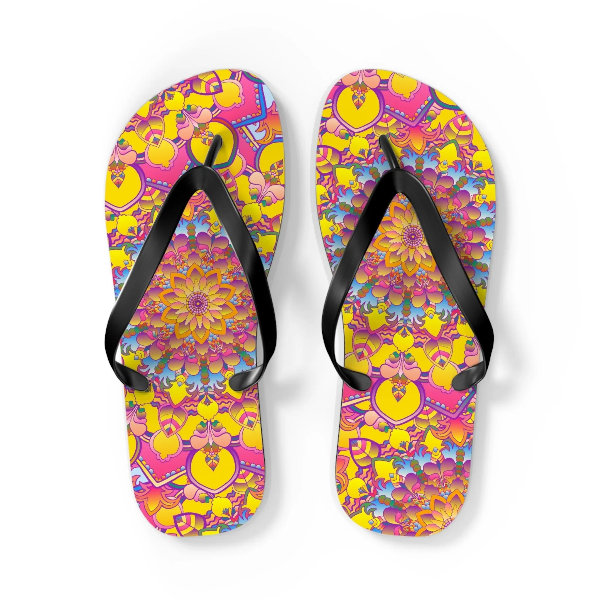 Colorful Mandala Flip Flops - Stylish Footwear