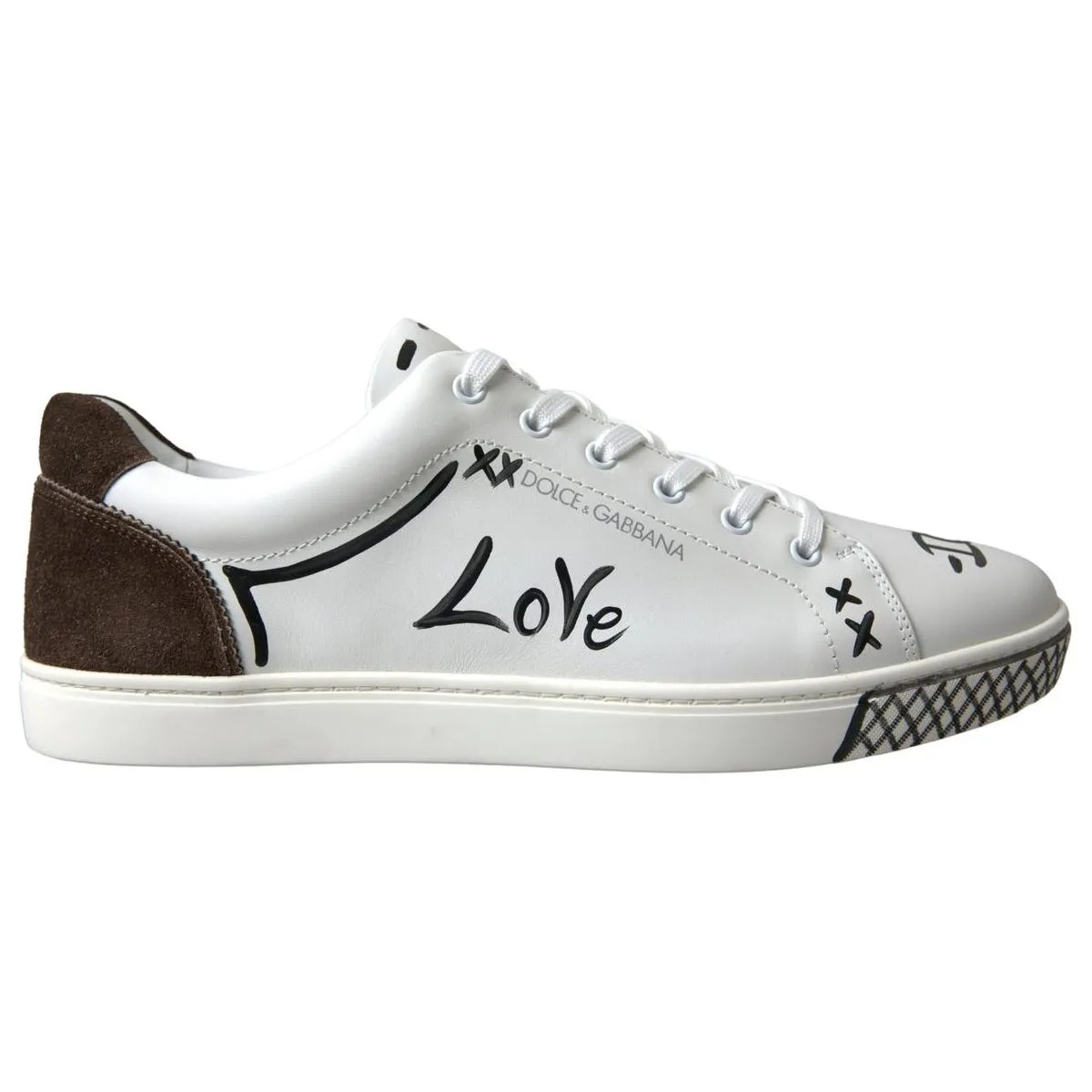 Dolce & Gabbana Sleek White Leather Casual Sneakers