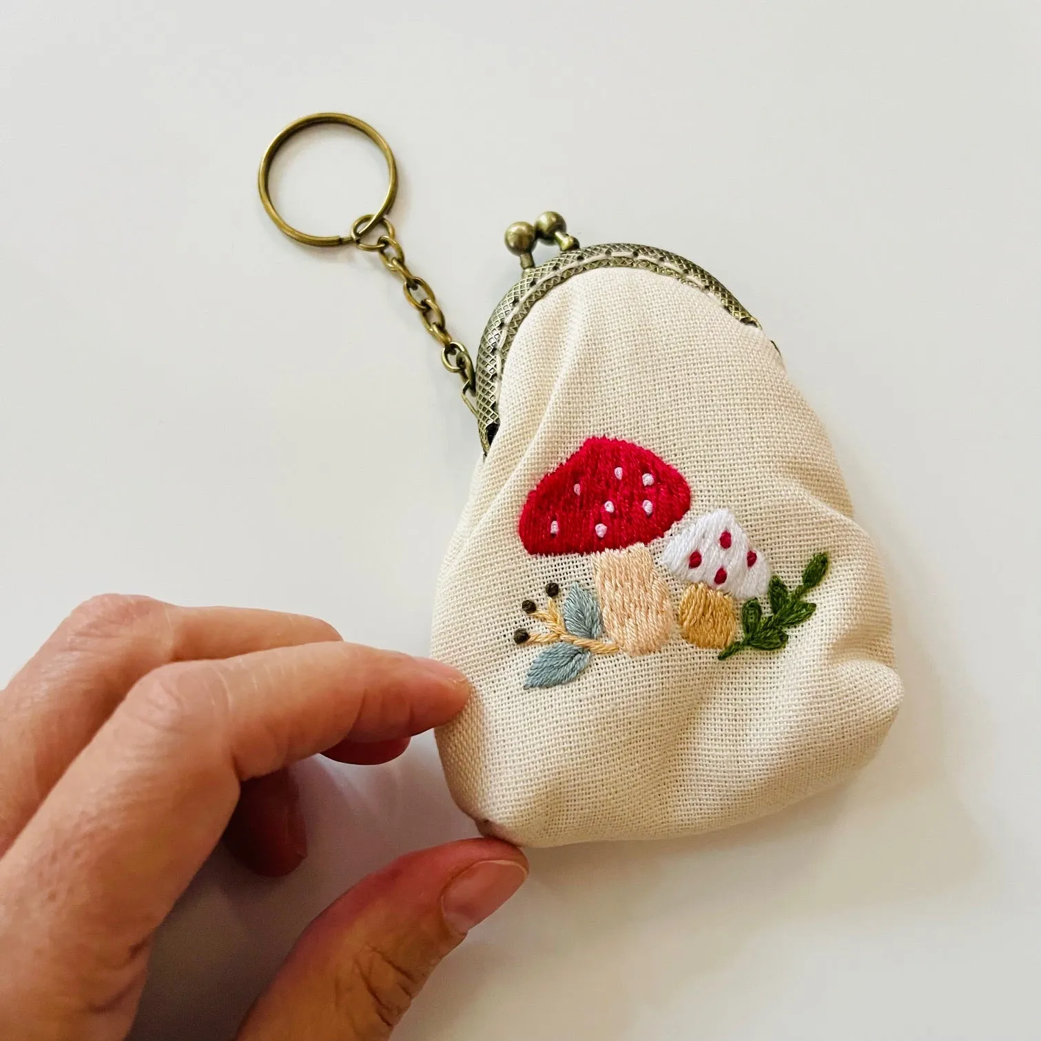 Embroidered Keychain Pouch | Handmade