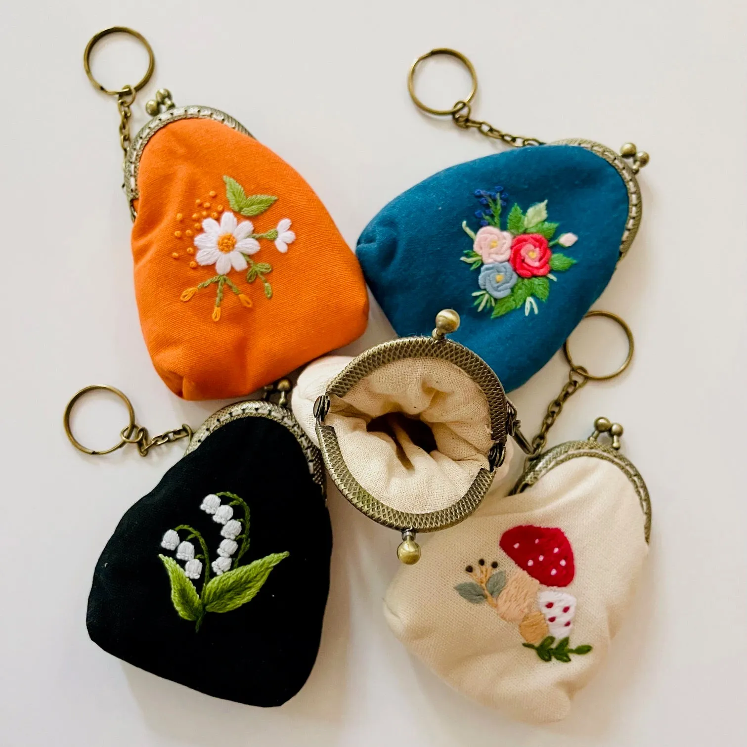 Embroidered Keychain Pouch | Handmade