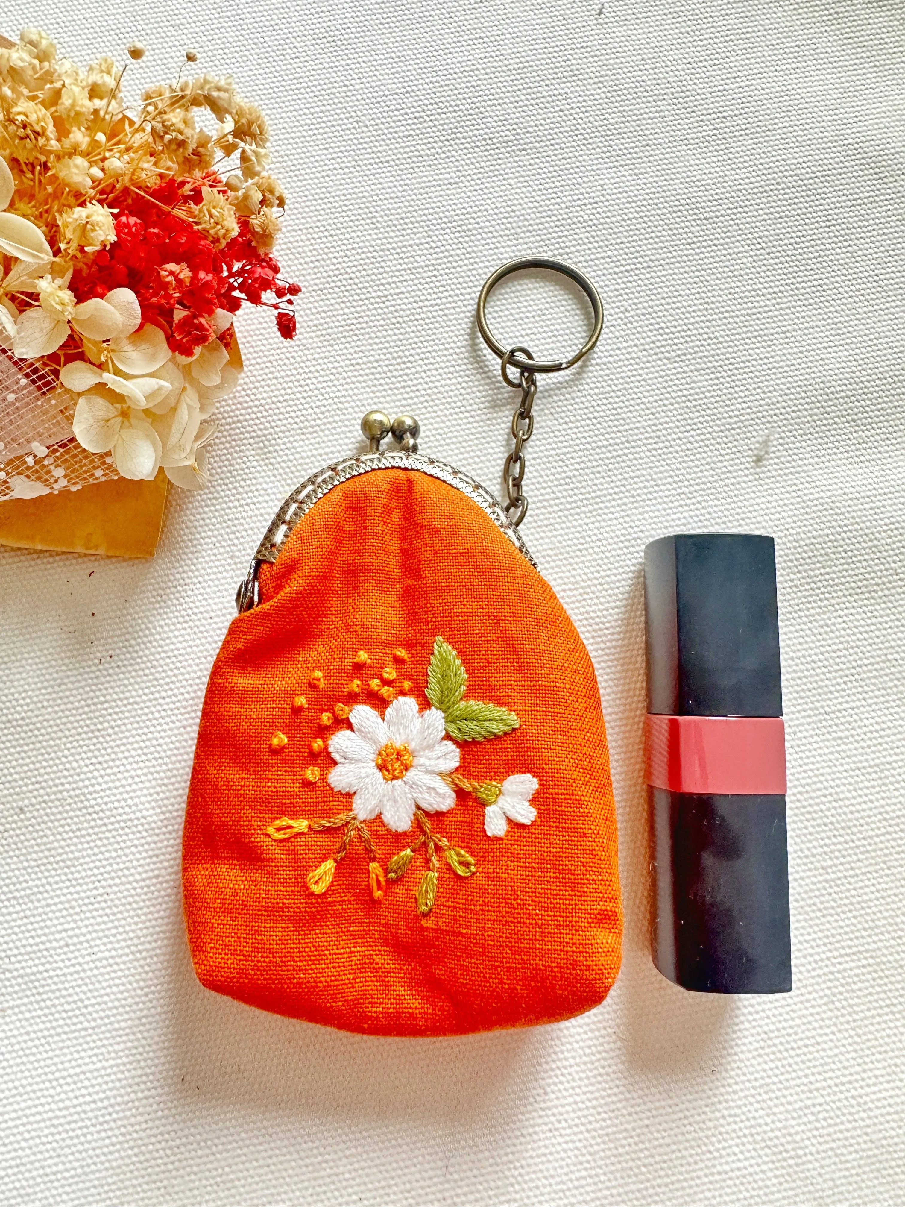 Embroidered Keychain Pouch | Handmade
