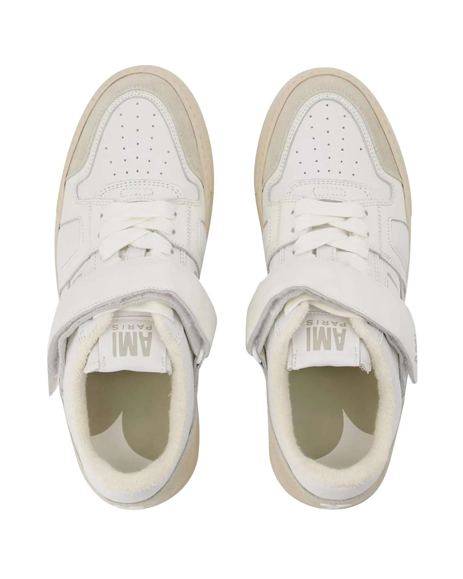 Essential Low-Top Sneakers in White/Multi Leather