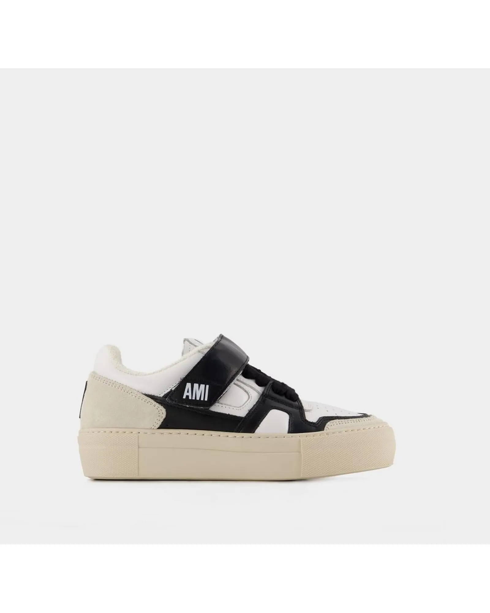 Essential Low-Top Sneakers in White/Multi Leather