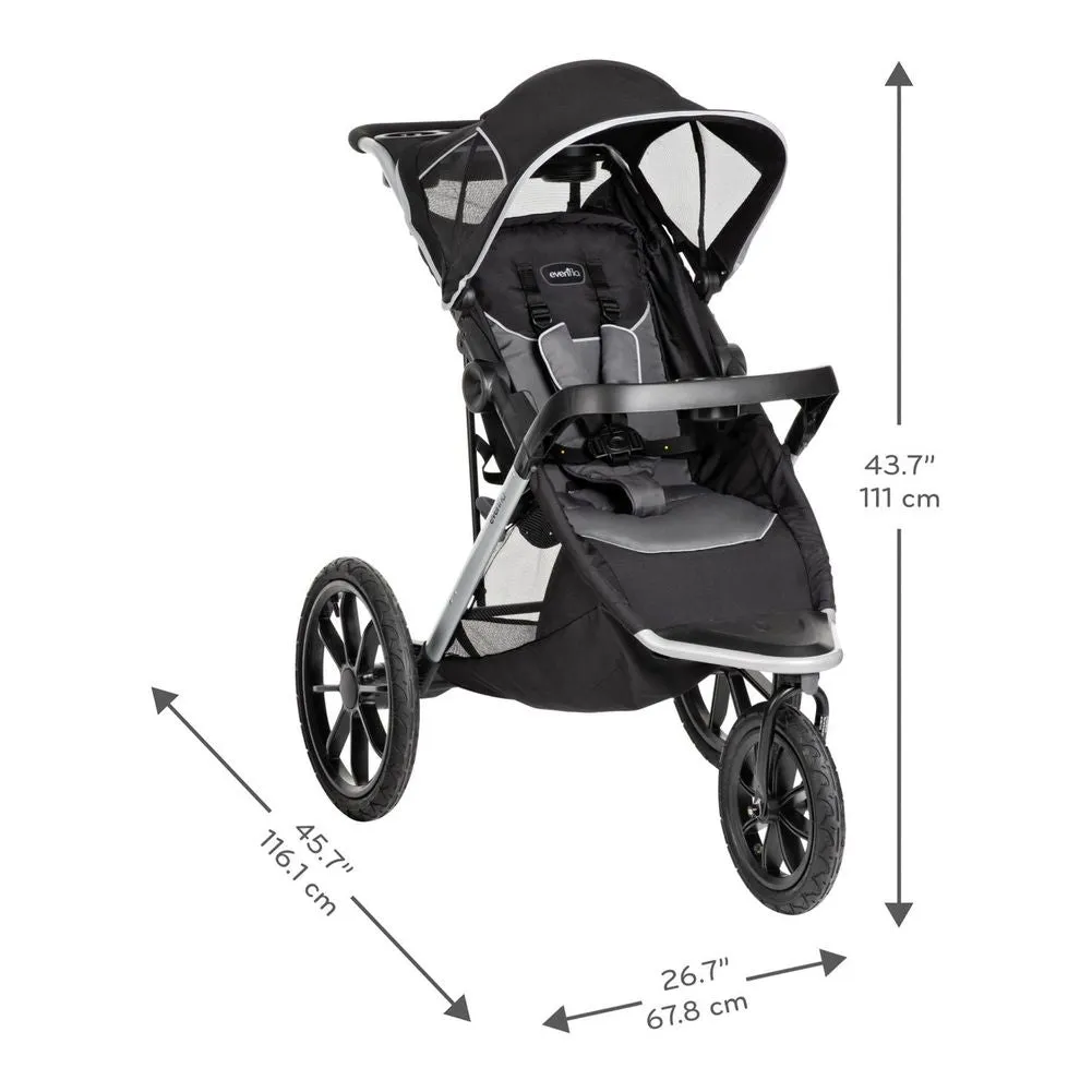 Evenflo Victory Plus Jogging Travel System with LiteMax Infant Car Seat - Gray Scale