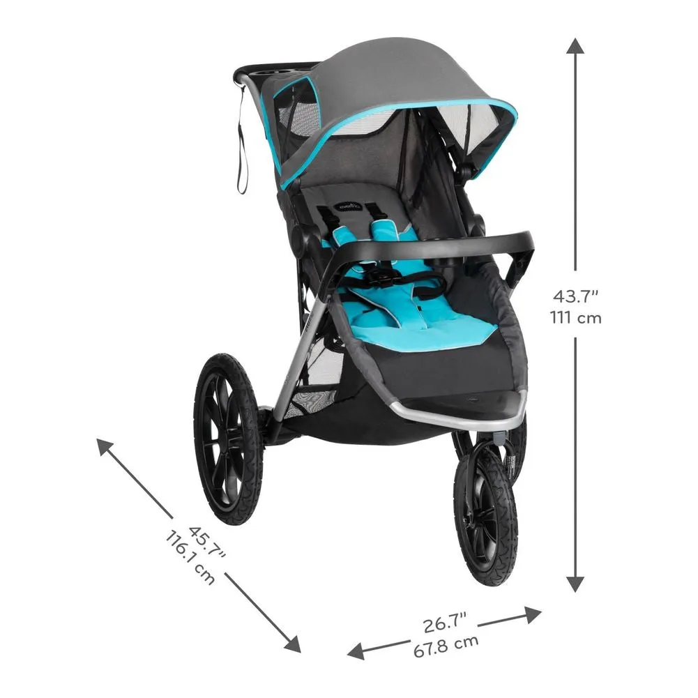 Evenflo Victory Plus Jogging Travel System with LiteMax Infant Car Seat - Malibu Blue