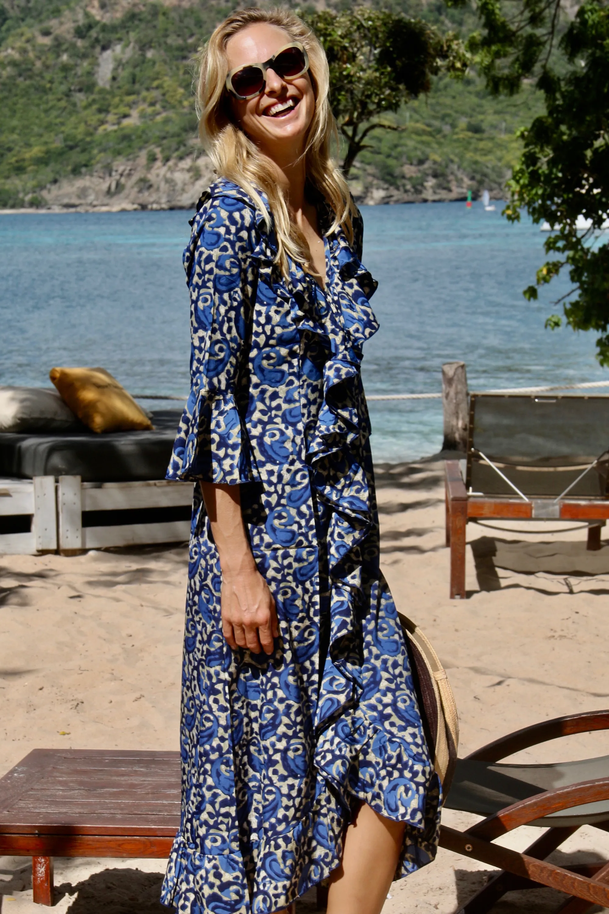 Felicity Midi Dress Navy Swirl