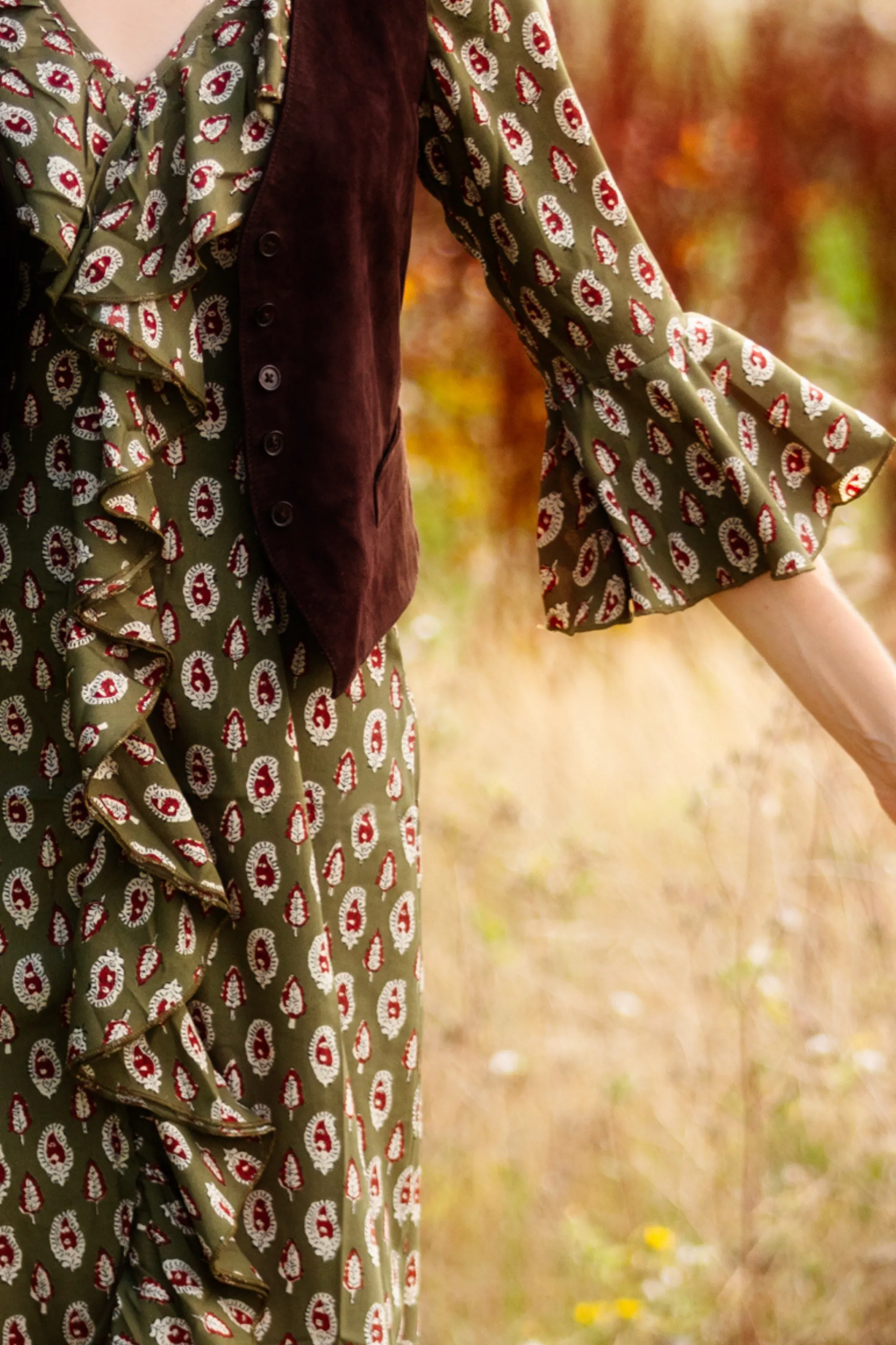 Felicity Midi Dress Olive Green