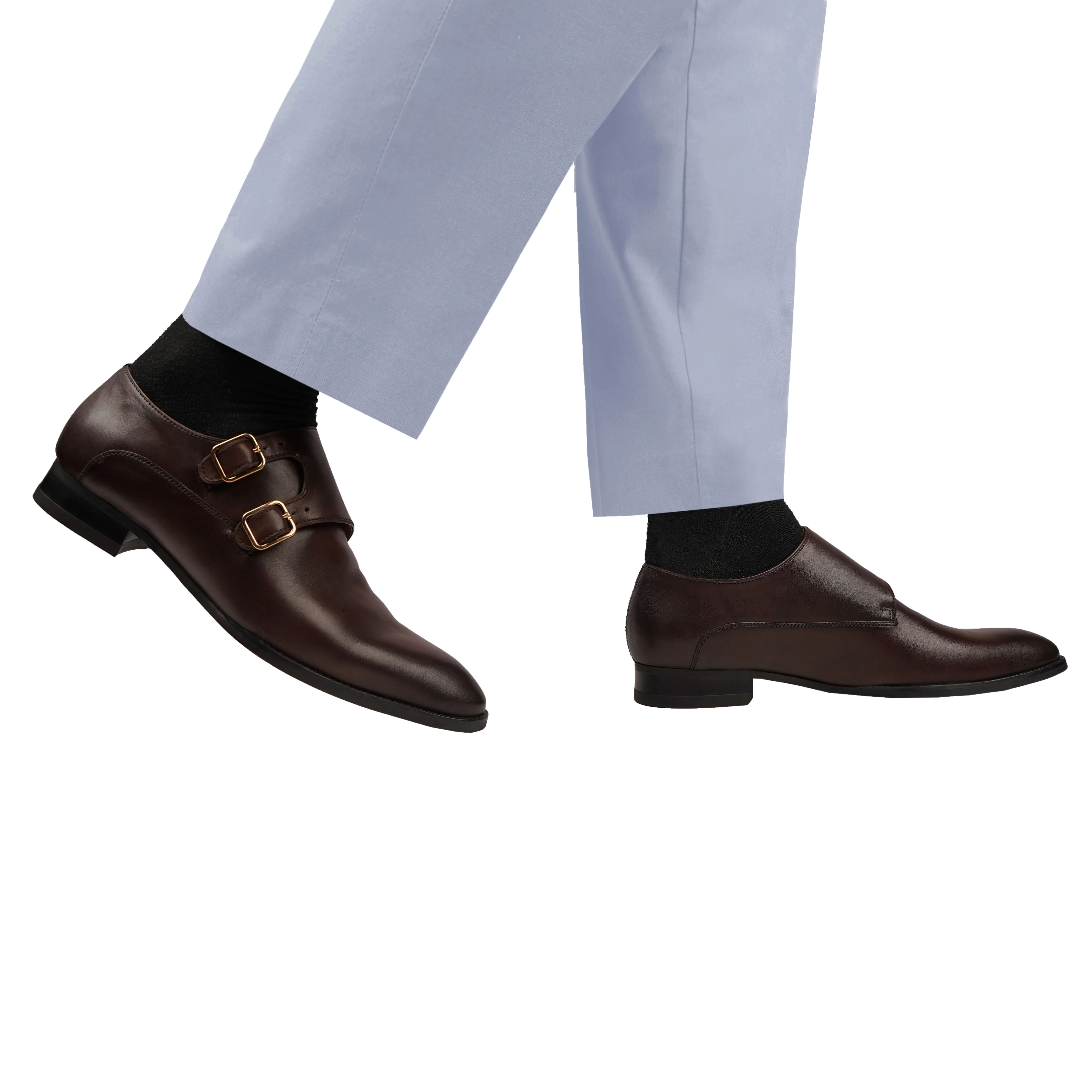 Garda - Men's Dark Brown Calf Leather Double Monkstrap