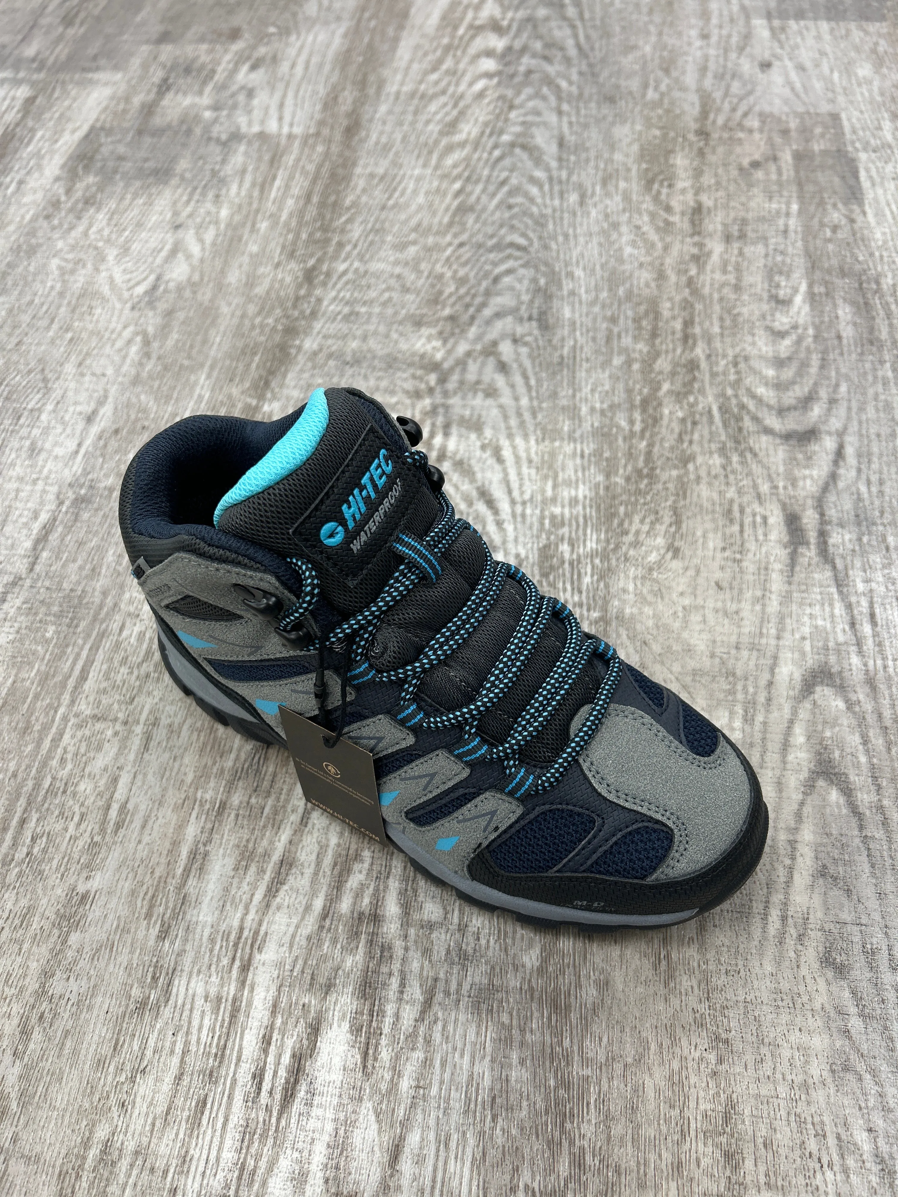 Hi-Tec Corzo Mid Grey/Blue Womens Lace Up Walking Boots