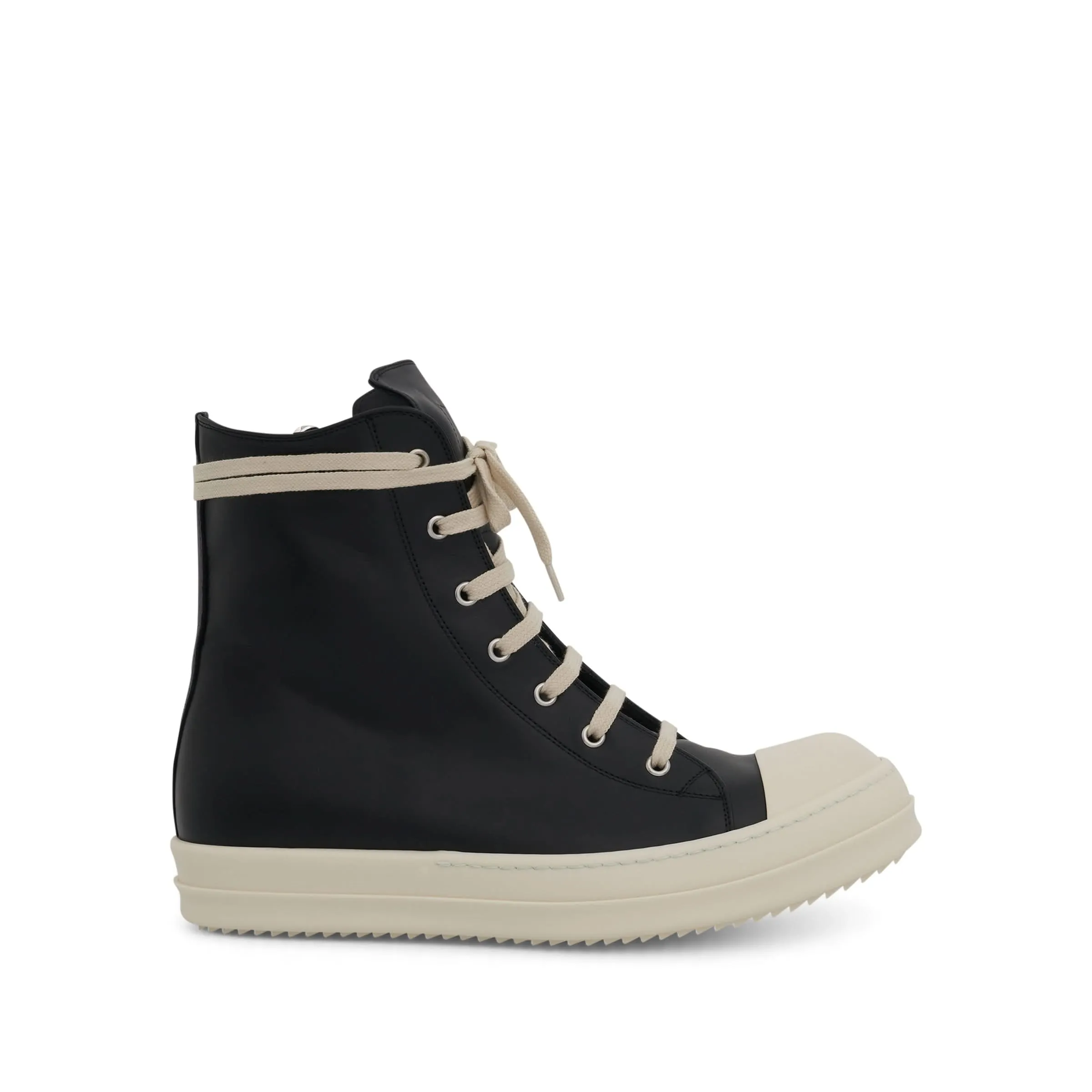 High Leather Sneaker in Black/Milk