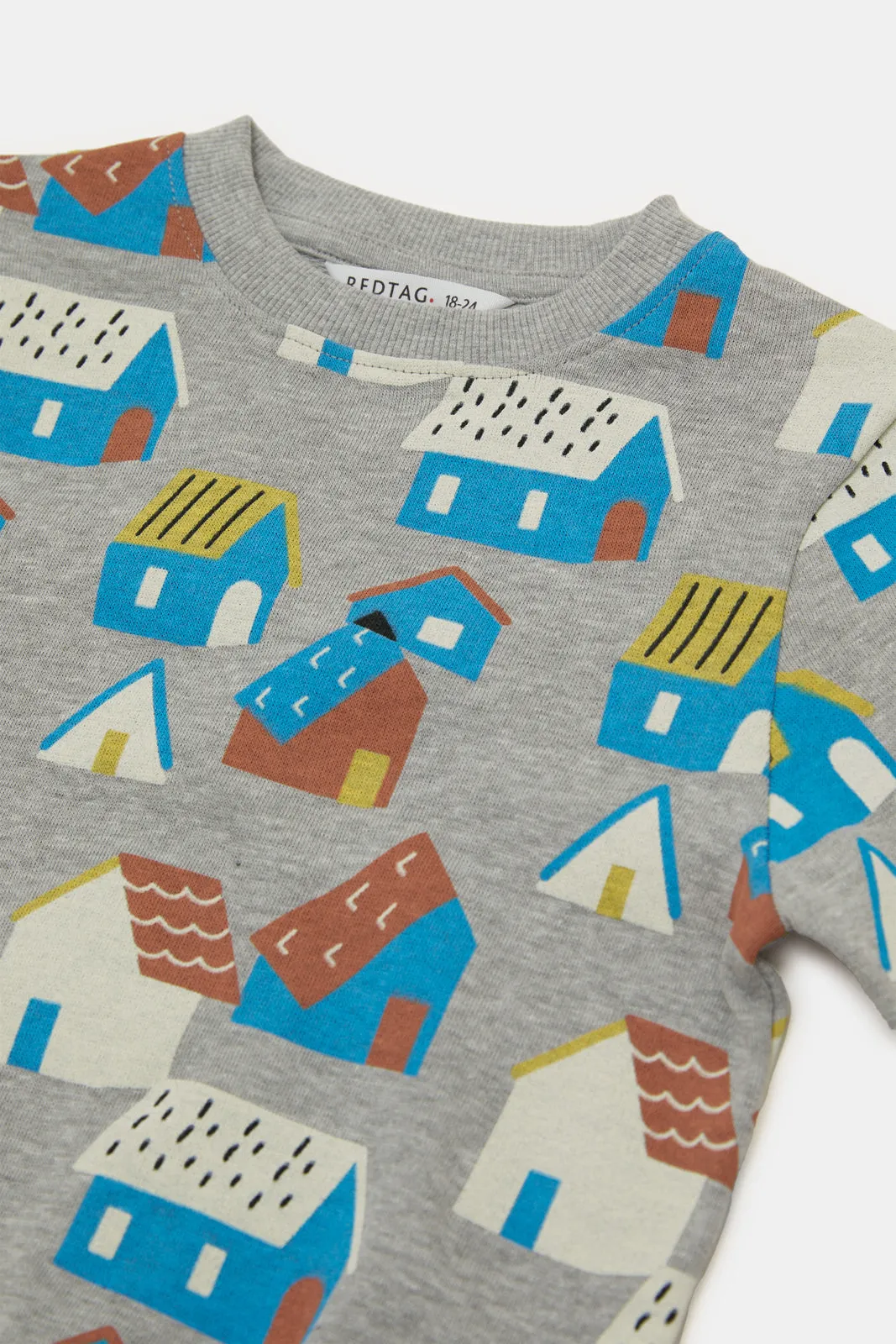 Infant Boys Grey Printed Sweatshirt