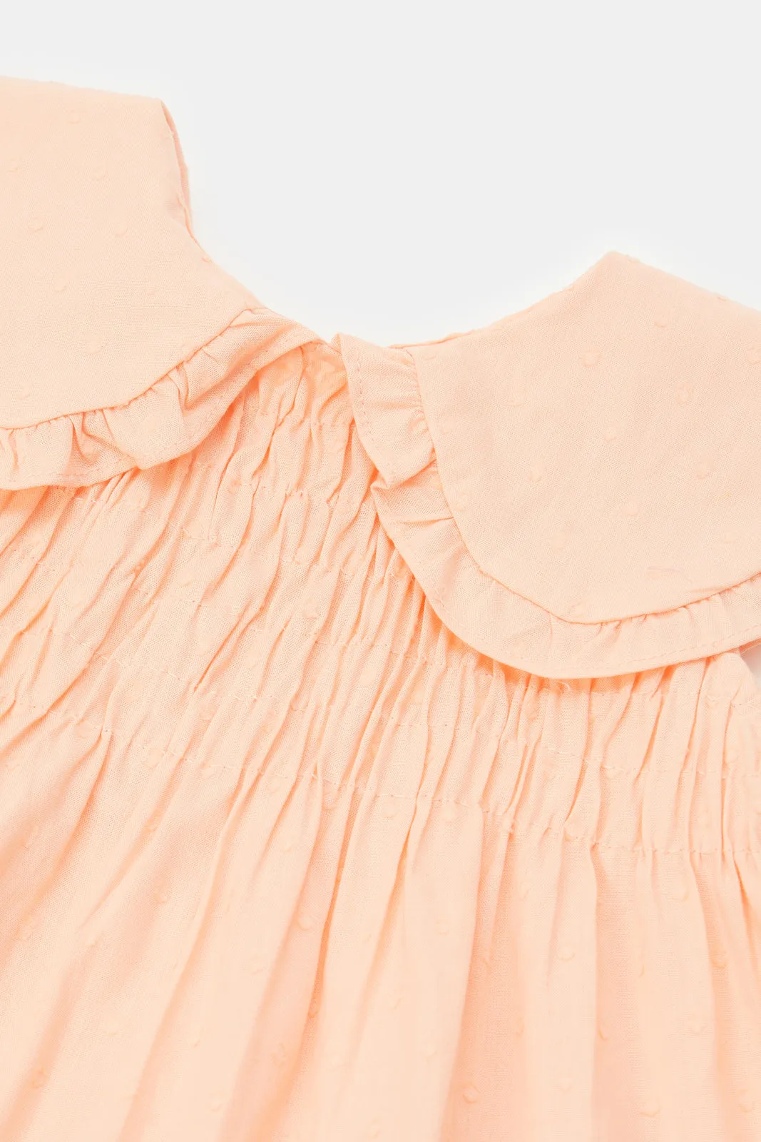 Infant Girls Peach Dobby Blouse