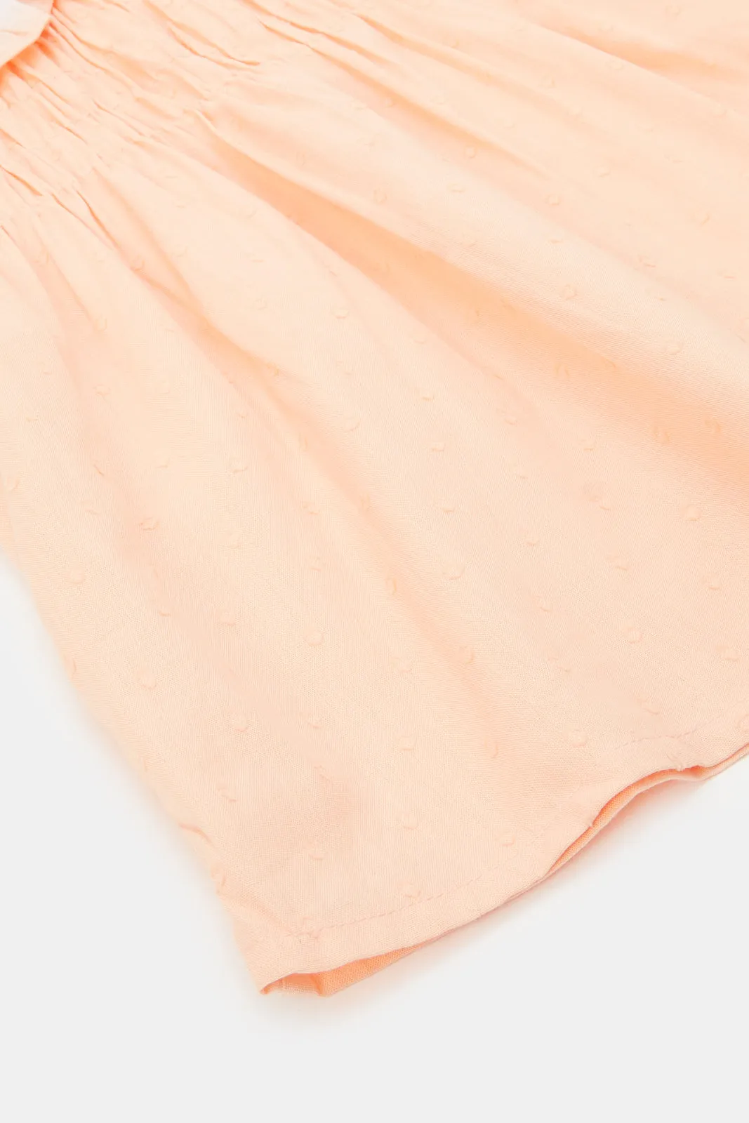 Infant Girls Peach Dobby Blouse