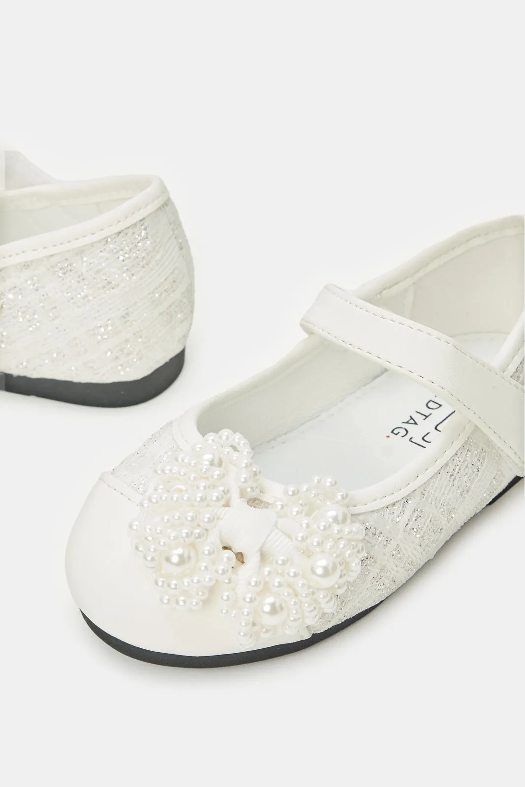 Infant Girls White Pearls Ballerina