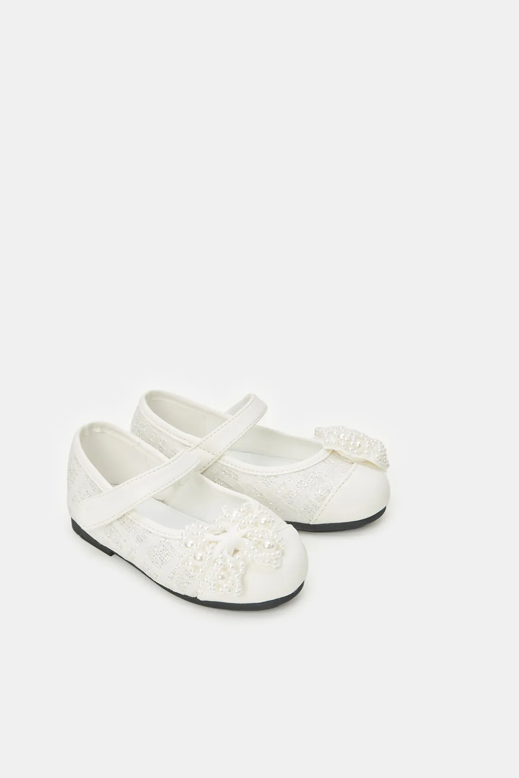 Infant Girls White Pearls Ballerina