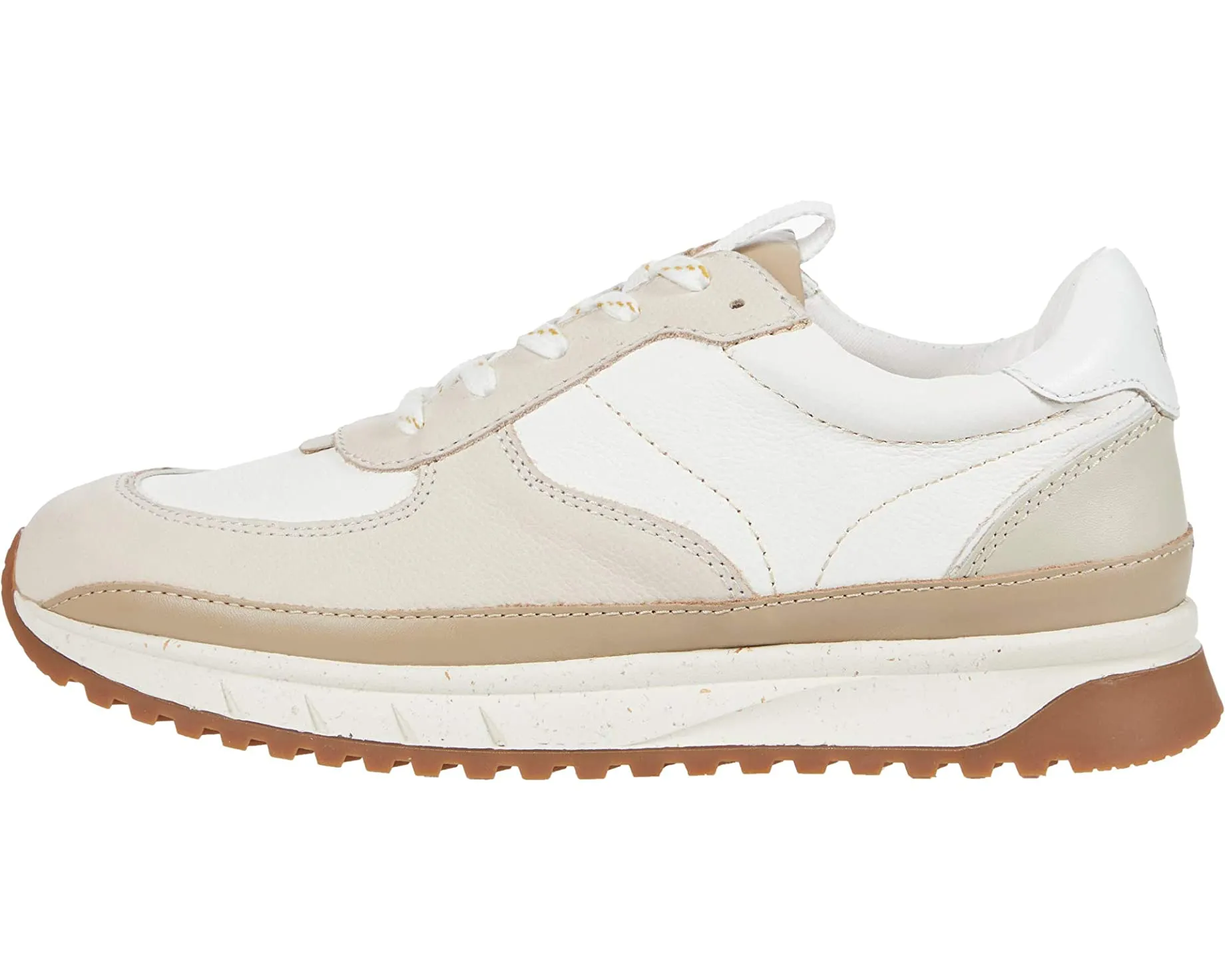 Kickoff Trainer Sneakers in Neutral Colorblock Leather Madewell, cream