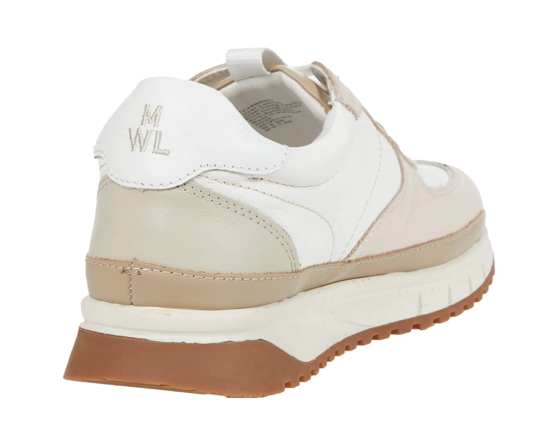 Kickoff Trainer Sneakers in Neutral Colorblock Leather Madewell, cream