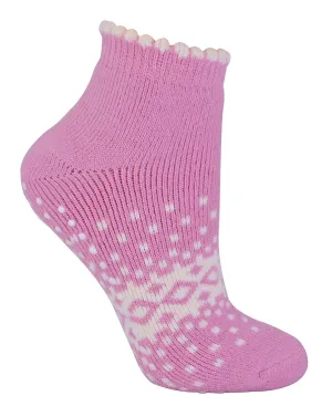Ladies Ankle Slipper Socks (4-8 / Pink)