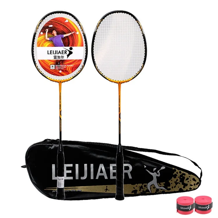LEIJIAER 8502 Carbon Composite Badminton Racket   4 Sweatbands Set for Adults
